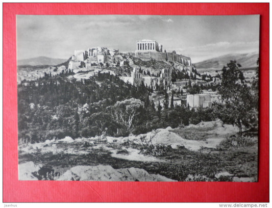 General View at Acropolis - Acropolis of Athens - old postcard - Germany DDR - unused - JH Postcards