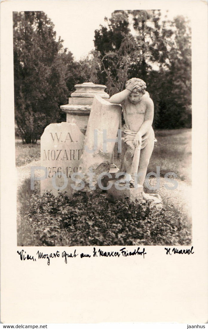 Mozart Grab - grave - 2851 - old postcard - Austria - unused - JH Postcards