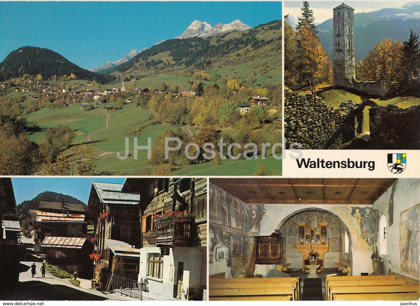 Waltensburg - Jorgenburg - multiview - Switzerland - unused - JH Postcards