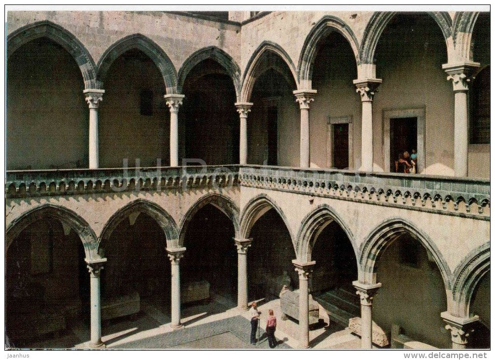 interno Palazzo Vitelleschi , loggiato - palace , gallery- Tarquinia - Viterbo - Lazio - 23783 -Italia - Italy - unused - JH Postcards