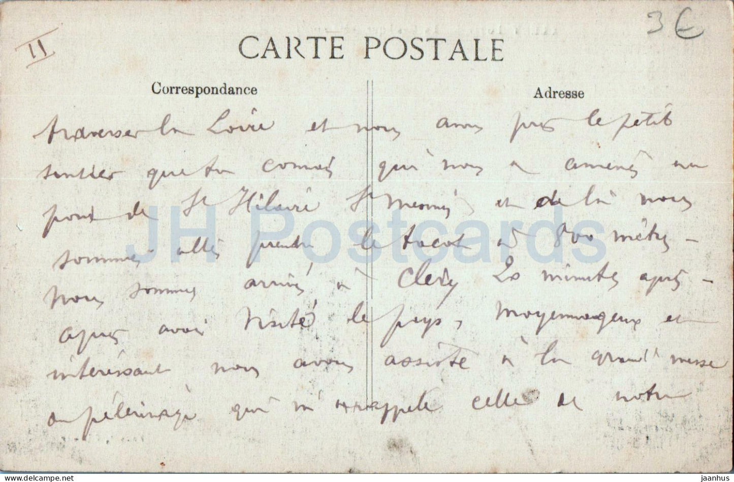 Clery - La Basilique - Côte Nord - cathédrale - carte postale ancienne - France - occasion 