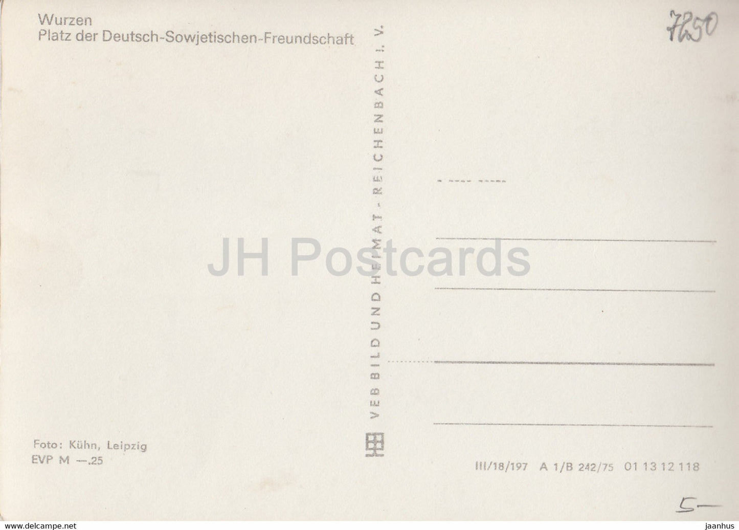 Wurzen - Platz der Deutsch Sowjetischen Freundschaft - Deutschland DDR - unbenutzt