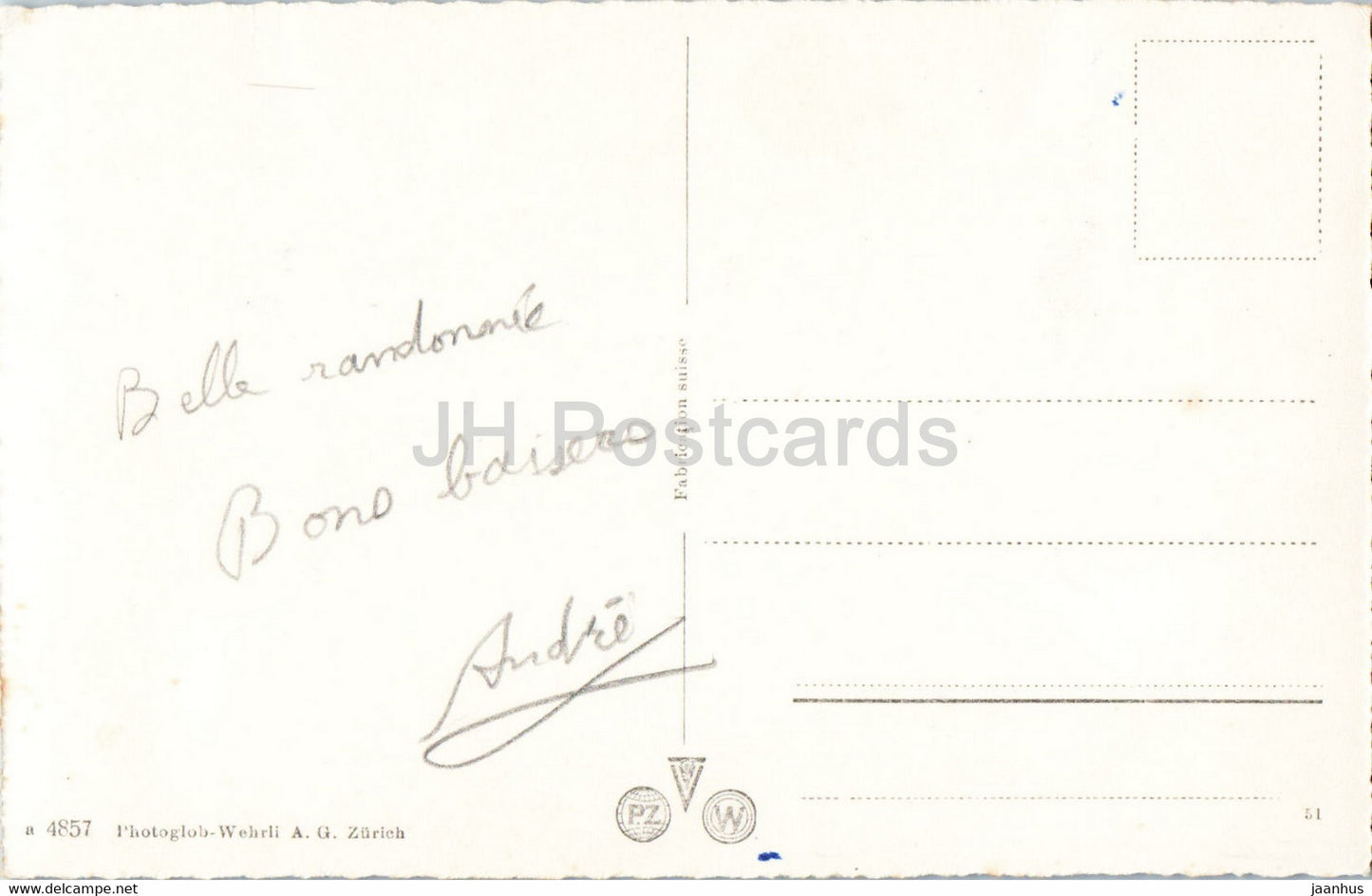 Rheinfall mit Schloss Laufen - château - cascade - 4857 - carte postale ancienne - Suisse - utilisé