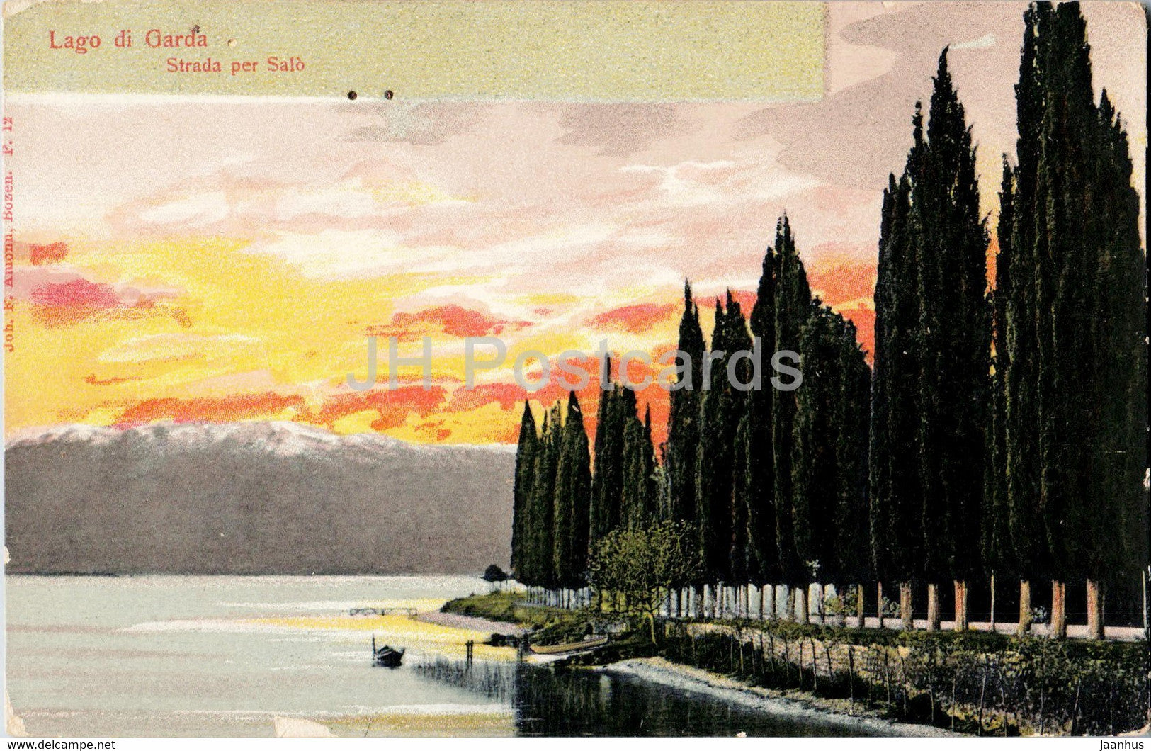 Lago di Garda - Strada per Salo - 12 - old postcard - Italy - unused - JH Postcards