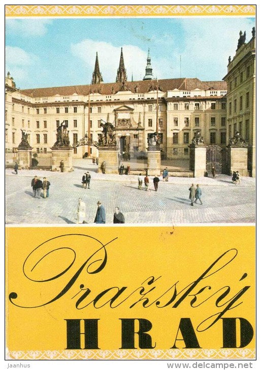 Entrance to the Castle and main facade from Hradcany Square - Praha - Prague - Czechoslovakia - Czech - used 1980 - JH Postcards