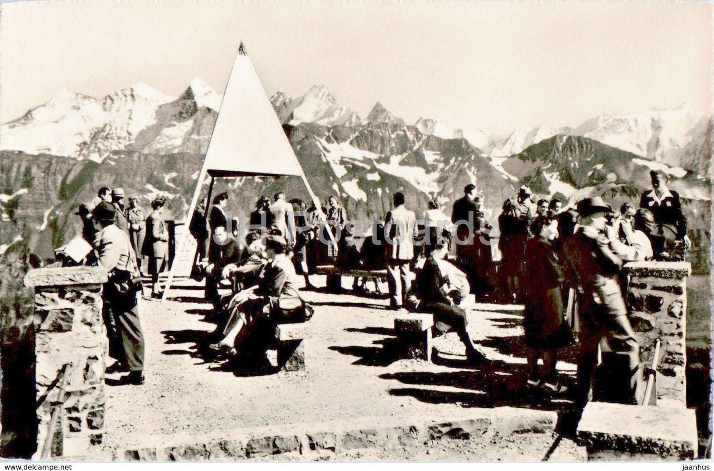Brienzer - Rothorn  Wetterhorner - Schreckhorn - Finsteraarhorn - hotel Rothorn Kulm - old postcard - Switzerland - used - JH Postcards