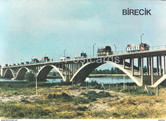 Birecik - bridge - truck - 1987 - Turkey - used - JH Postcards