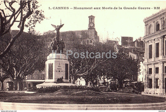 Cannes - Monument aux Morts de la Grande Guerre - 1 - old postcard - France - unused - JH Postcards