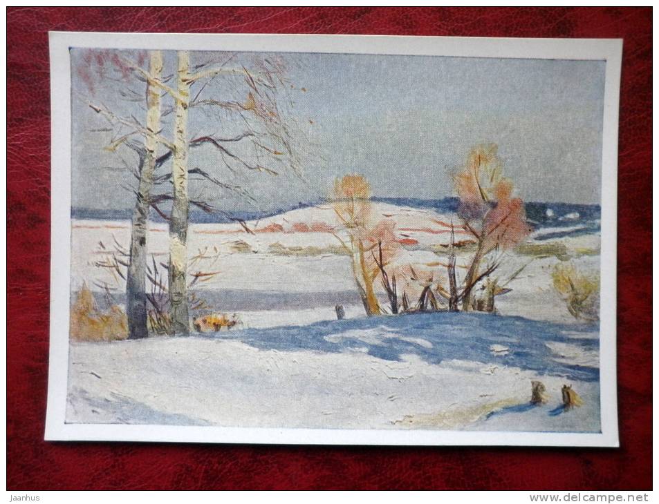 Painting by L. S. Gerasimov - spring Again - russian art - unused - JH Postcards