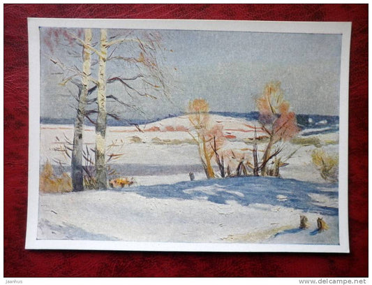 Painting by L. S. Gerasimov - spring Again - russian art - unused - JH Postcards