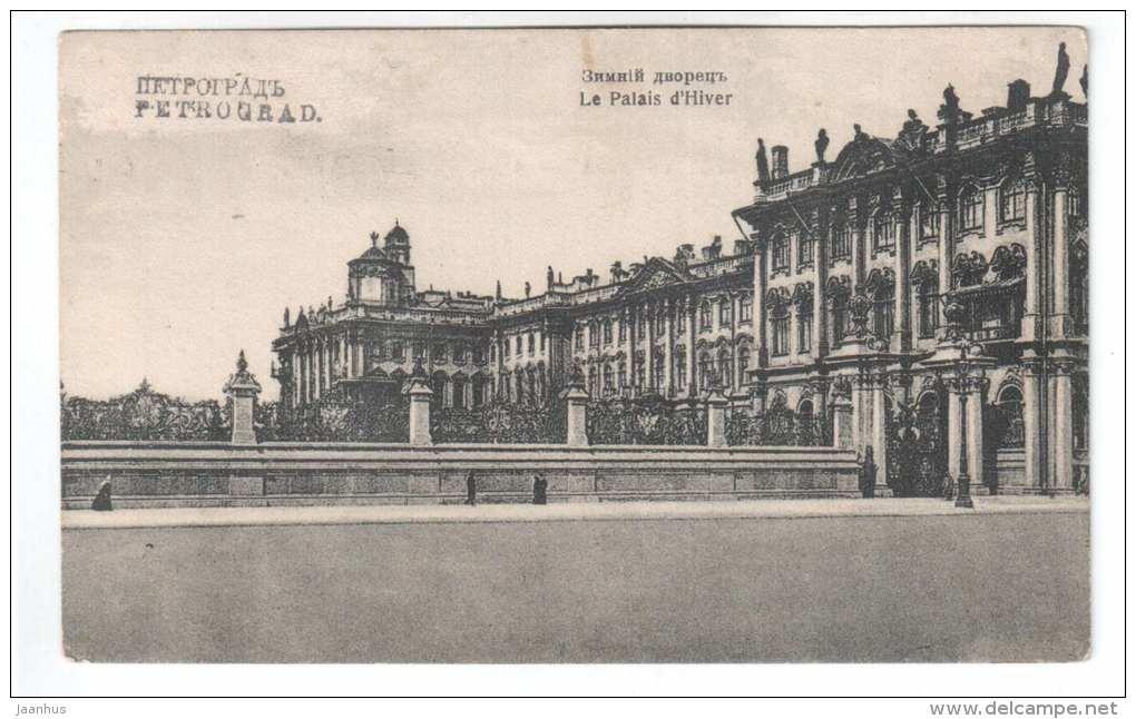 Le Palais d`Hiver - Winter Palace - Leningrad - St. Petersburg - Petrograd - old postcard - Tsarist Russia - unused - JH Postcards