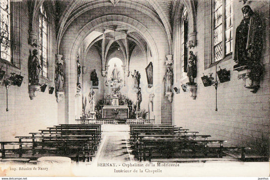 Bernay - Orphelinat de la Misericorde - Interieur de la Chapelle - old postcard - France - unused - JH Postcards