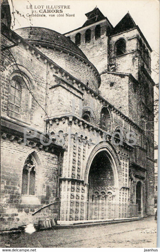 Cahors - La Cathedrale - vue cote Nord - Le Lot Illustre - cathedral - 11 - old postcard - France - unused - JH Postcards