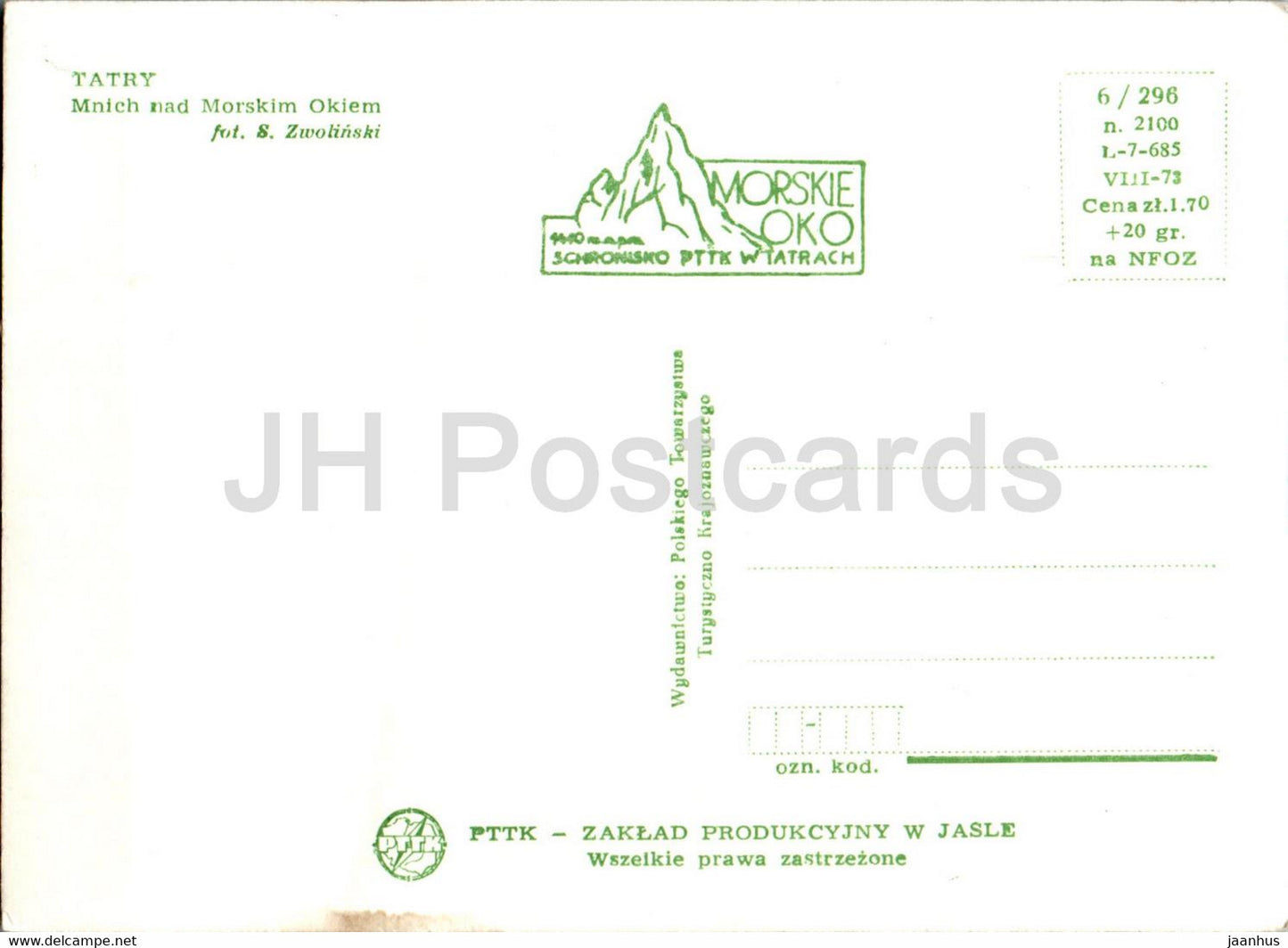 Tatry - Tatras - Mnich nad Morskim Okiem - Poland - unused