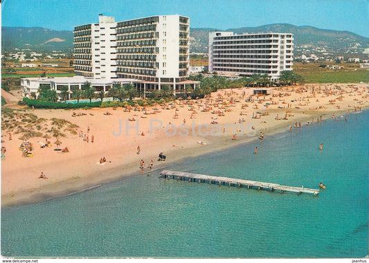 Ibiza - Hoteles don Toni Y Playa d'en Bossa - beach - 1982 - Spain - used - JH Postcards