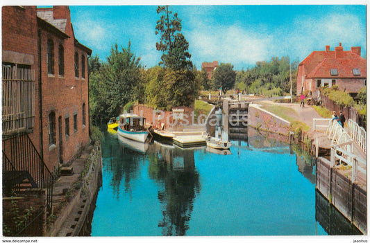 Newbury - The River Kennet - boat - PT7231 - 1985 - United Kingdom - England - used - JH Postcards