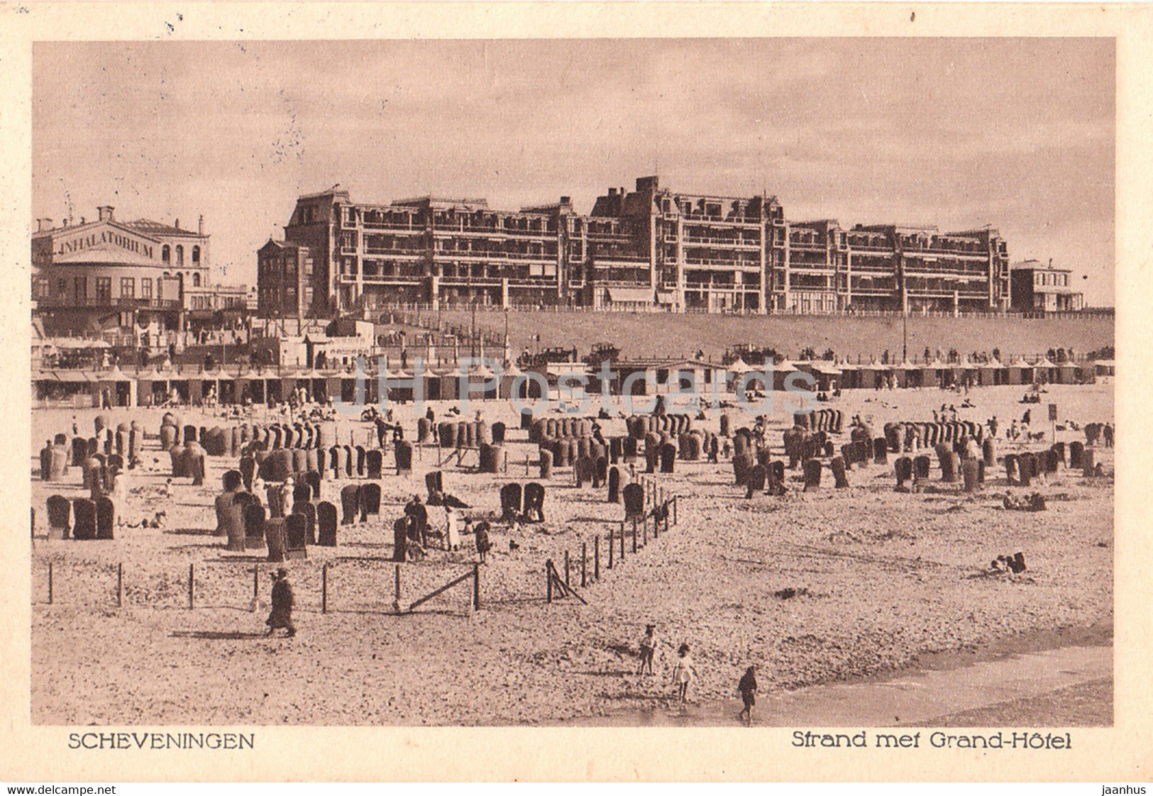 Scheveningen - Strand met Grand Hotel - beach - 27752 - old postcard - 1929 - Belgium - used - JH Postcards