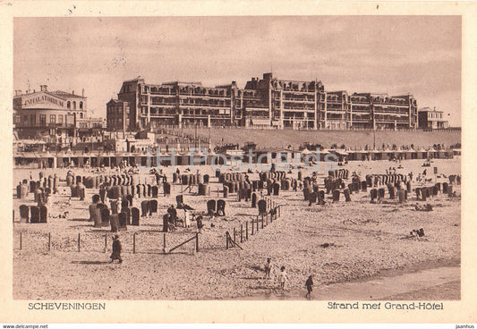 Scheveningen - Strand met Grand Hotel - beach - 27752 - old postcard - 1929 - Belgium - used - JH Postcards