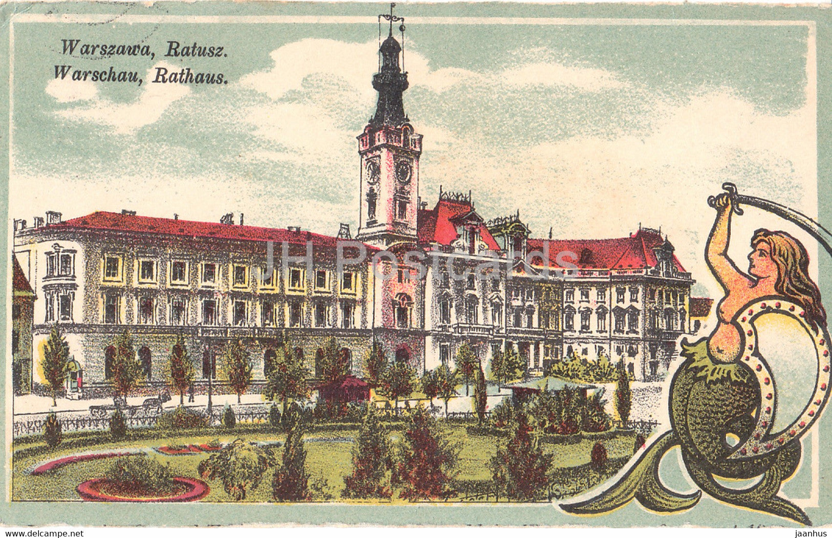 Warszawa - Ratusz - Warschau Rathaus - Feldpost - old postcard - 1917 - Poland - used - JH Postcards
