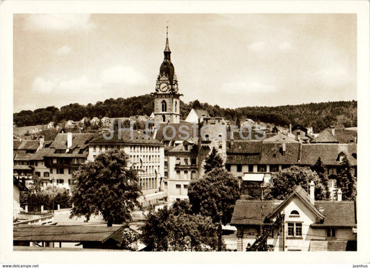 Zofingen - alter Folterturm und Kirche - church - old postcard - 1956 - Switzerland - used - JH Postcards
