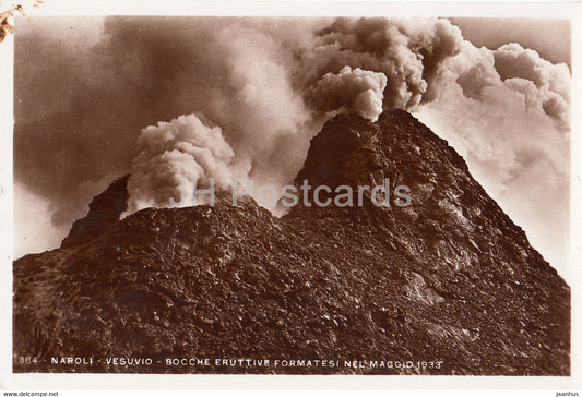 Napoli - Naples - Vesuvio - Bocche Eruttive Formatesi Nel Maggio 1933 - Vesuvius eruption old postcard - Italy - unused - JH Postcards