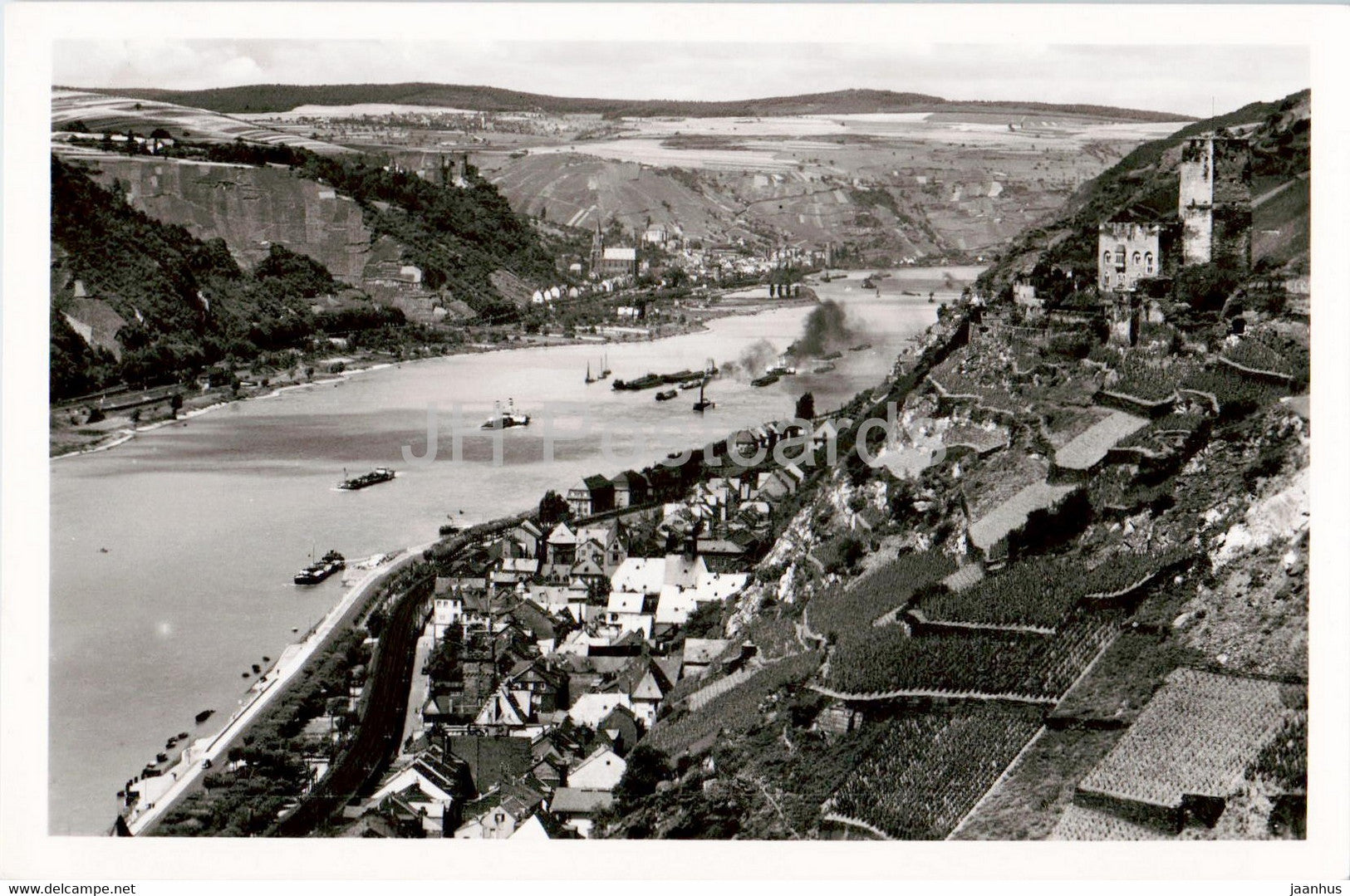 Kaub am Rhein - Blick nach Oberwesel - 2723 - Germany - unused - JH Postcards