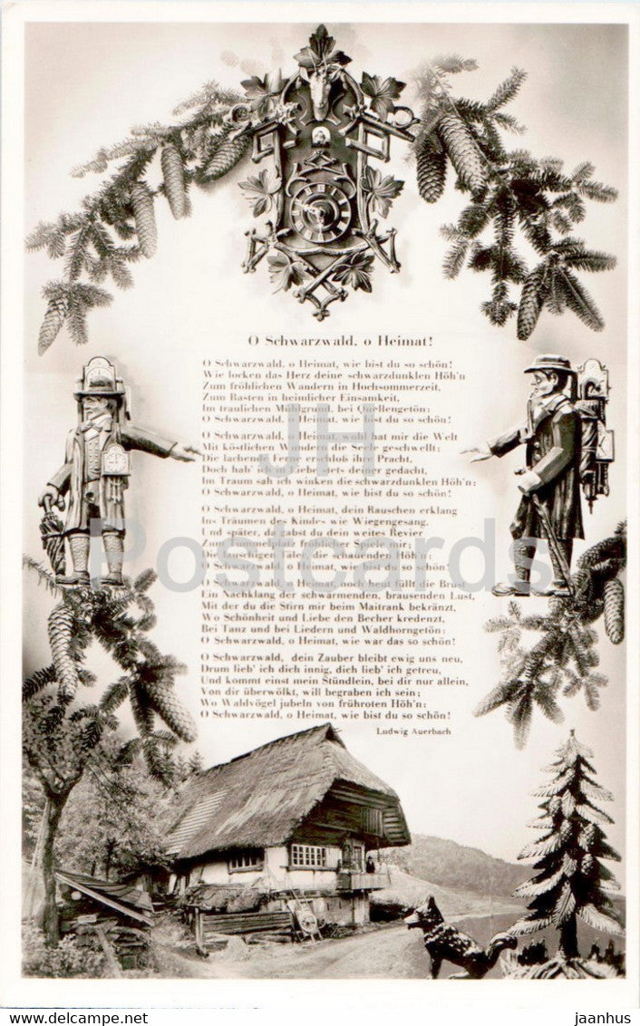 O Schwarzwald , O Heimat - song lyrics - Germany - used - JH Postcards