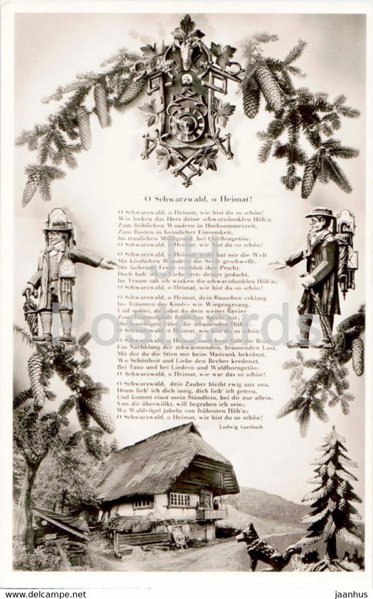 O Schwarzwald , O Heimat - song lyrics - Germany - used - JH Postcards