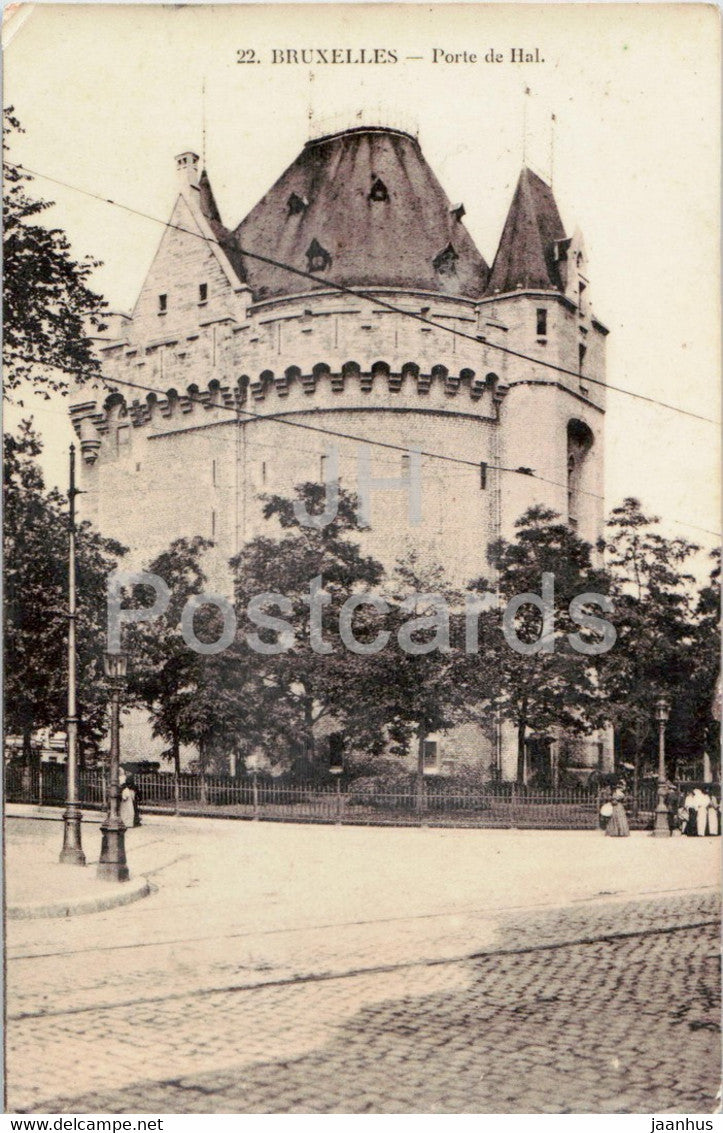 Bruxelles - Brussels - Porte de Hal - 22 - old postcard - 1908 - Belgium - used - JH Postcards