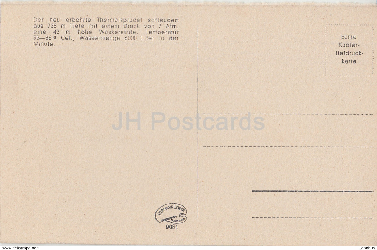 Bad Oeynhausen - Jordansprudel - 9081 - alte Postkarte - Deutschland - unbenutzt