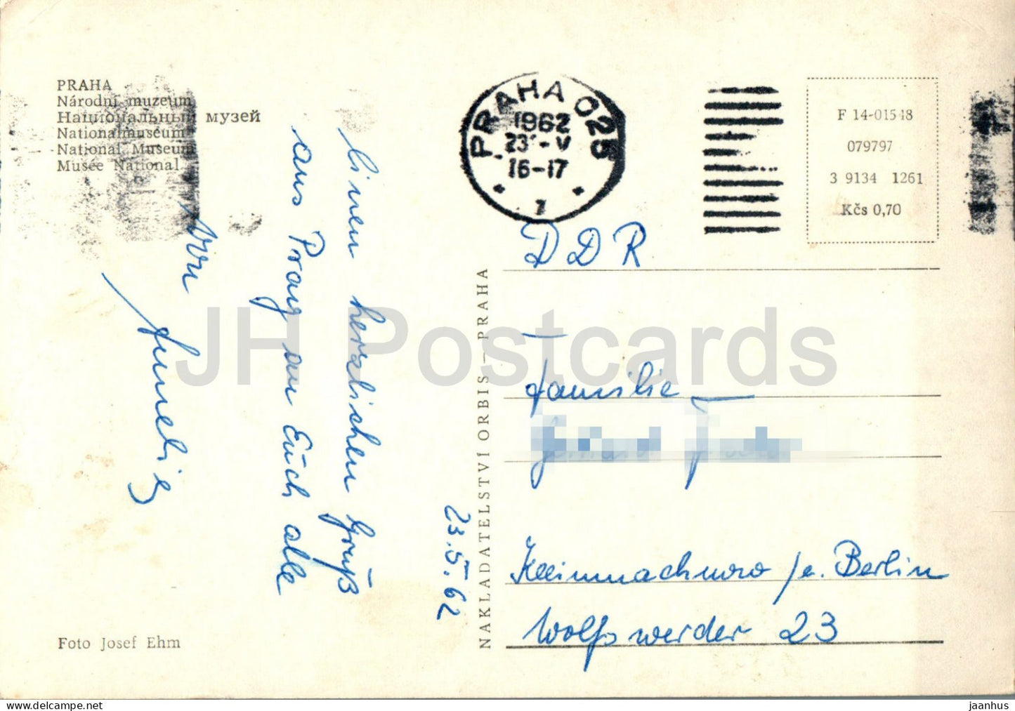 Praha - Prague - Narodni muzeum - National Museum - tram - monument - 1962 - Czech Republic - Czechoslovakia - used