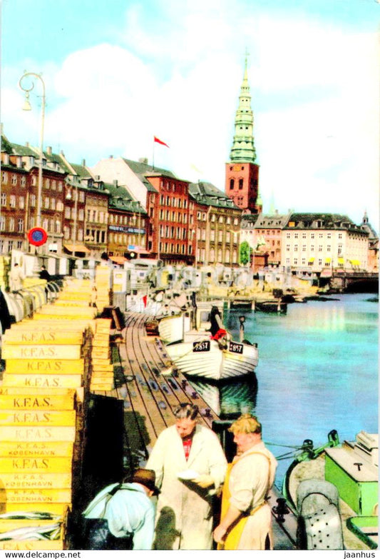 Copenhagen - Kobenhavn - Gammel Strand - boat - fish - K.F.A.S. - 531 - Denmark - unused - JH Postcards