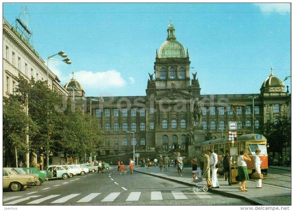 The National museum - tram - Praha - Prague - Czechoslovakia - Czech - unused - JH Postcards