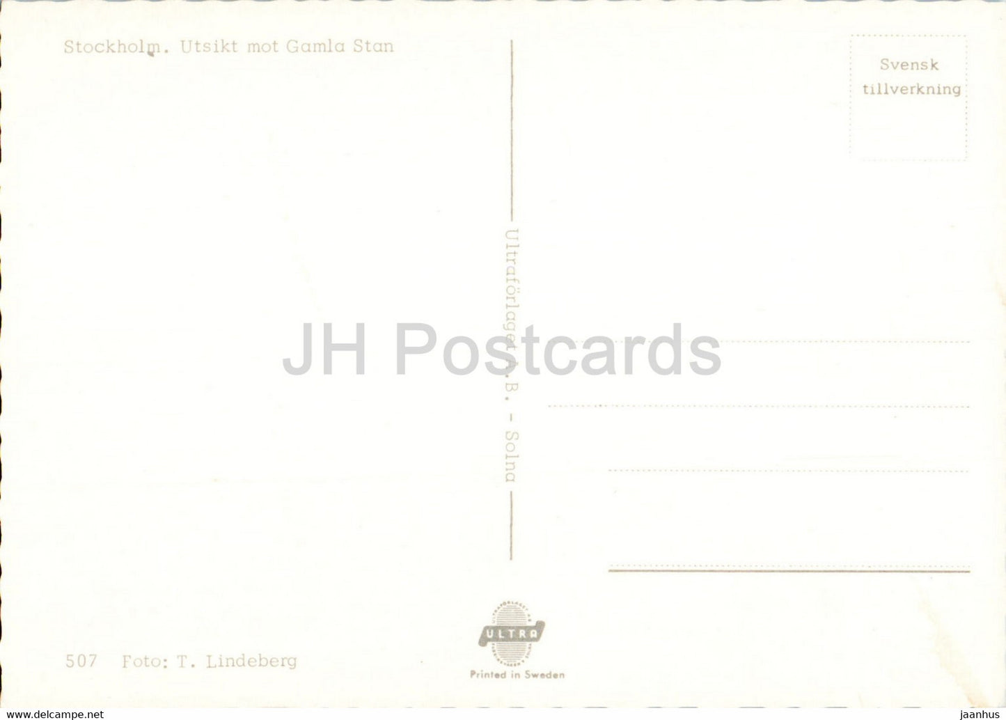 Stockholm - Utskit mot Gamla stan - Look out towards the Old Town - Sweden - unused