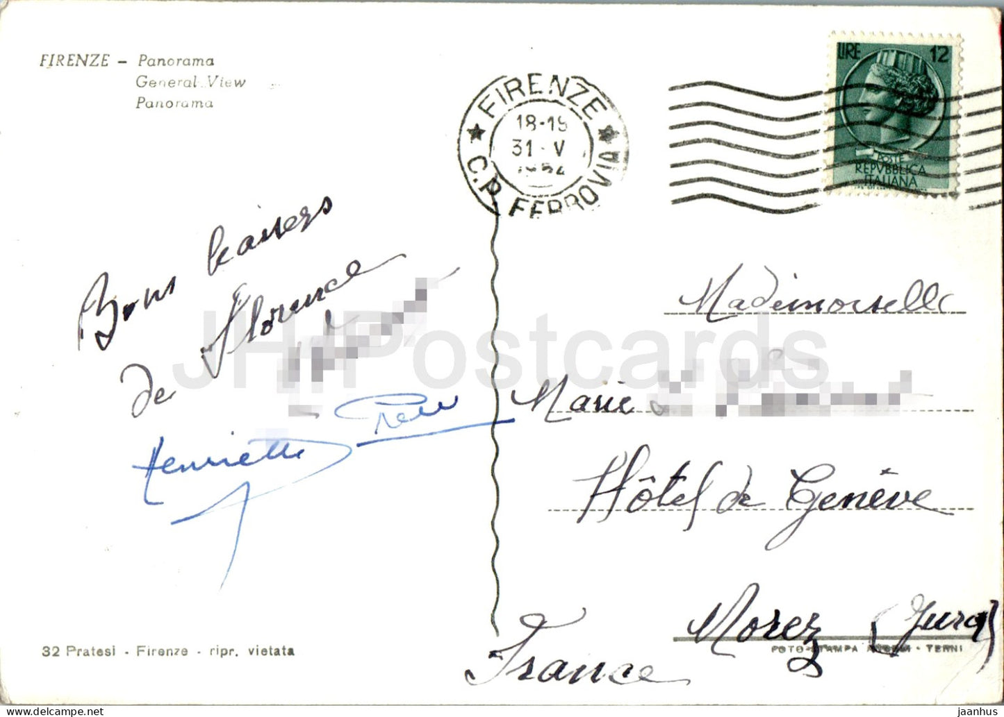 Firenze - Florence - Panorama - 32 - old postcard - 1954 - Italy - used