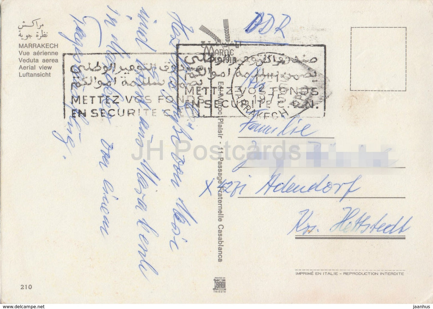 Marrakech - Marrakesh - Aerial View - 210 - 1975 - Morocco - used