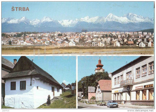 Strba - centrum - architesture - panorama - Czechoslovakia - Slovakia - used 1984 - JH Postcards