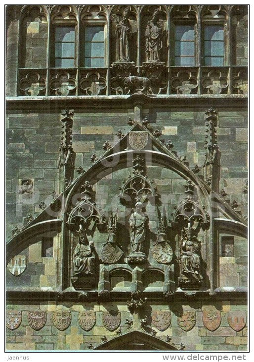 Charles IV and Wenceslas IV and the Bohemian patron Saints - Praha - Prague - Czechoslovakia - Czech - unused - JH Postcards