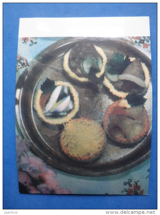 Small sandwiches - cold dishes - recepies - 1976 - Estonia USSR - unused - JH Postcards