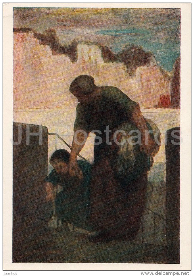 painting by Honore Daumier - Washerwoman - laundress - French art - 1957 - Russia USSR - unused - JH Postcards