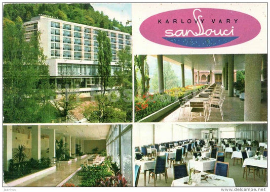 Karlovy Vary - Karlsbad - spa - sanatorium Sanssouci - Czechoslovakia - Czech - used 1978 - JH Postcards