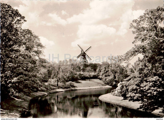 Bremen - Herdentorswall mit Muhle - windmill - old postcard - Germany - used - JH Postcards