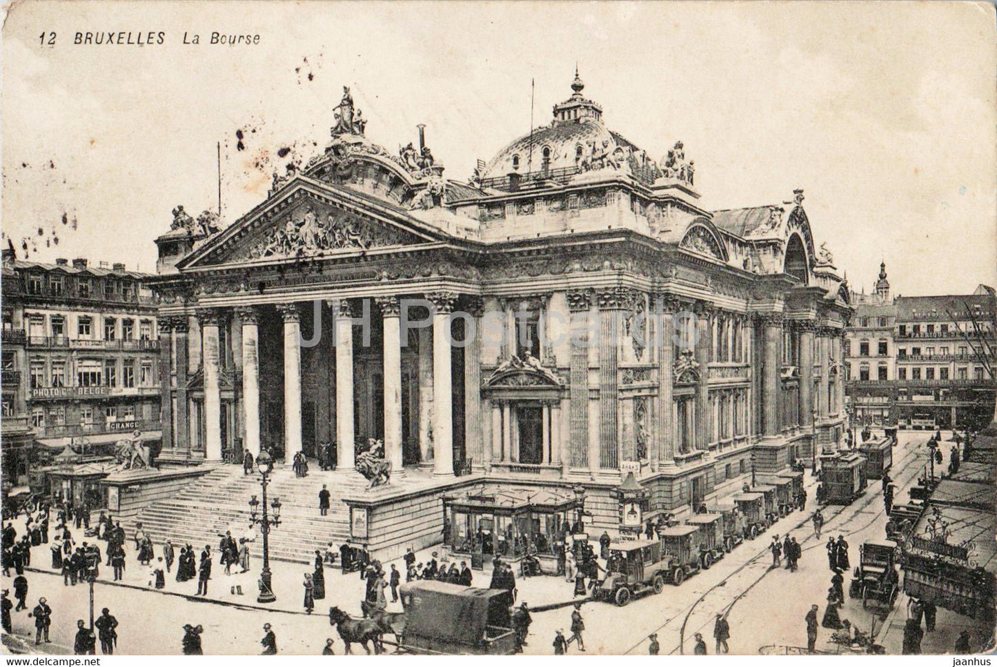 Bruxelles - Brussels - La Bourse - 12 - old car - old postcard - 1914 - Belgium - used - JH Postcards
