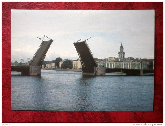 Leningrad - St. Petersburg - Palace Bridge - 1985 - Russia - USSR - unused - JH Postcards