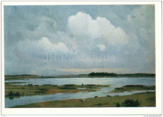 painting by B. Shcherbakov - View from Pushkin´s House - Pushkin Reserve - 1972 - Russia USSR - unused - JH Postcards