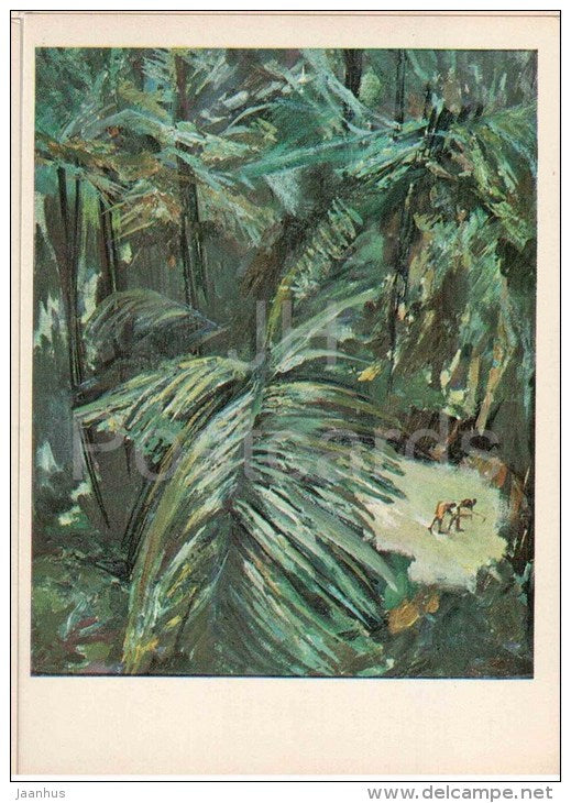 paintings by M. Plakhov and B. Alekseyev - Bongu Gardens - Pacific - 1979 - Russia USSR - unused - JH Postcards