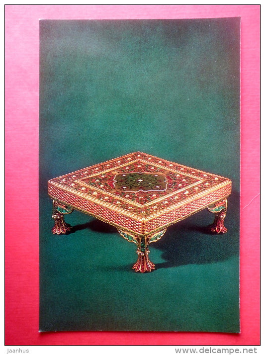 Short-Legged Table - Jewelled Art Objects of 17th Century India - 1975 - Russia USSR - unused - JH Postcards