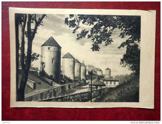 old fortification towers - Old Town - Tallinn - nr 127 - 1920s-1930s - Estonia - unused - JH Postcards