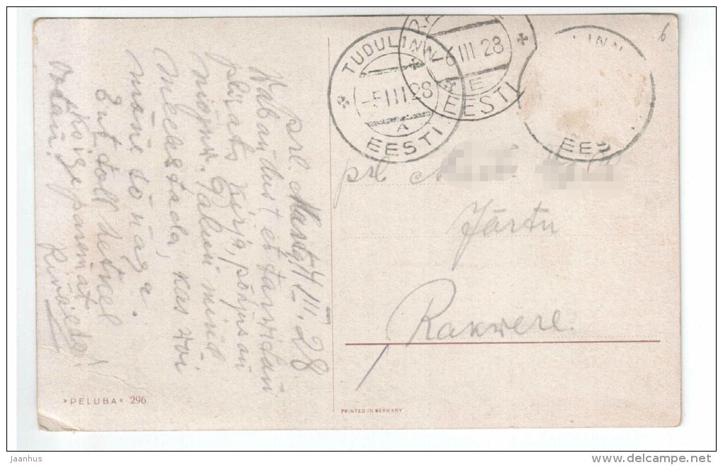 Illustration by Bohlin - Forest Source - Peluba 296 - old postcard - circulated in Estonia 1928 Tudulinna - used - JH Postcards