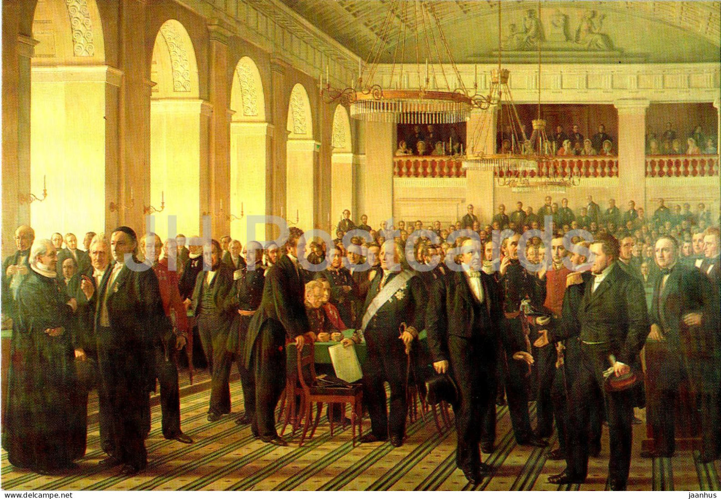 Frederiksborg Slot - Den grundlovgivende Rigsforsamling - painting by Constantin Hansen - Danish art - Denmark - unused - JH Postcards